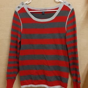 Striped Red/Gray Sweatshirt